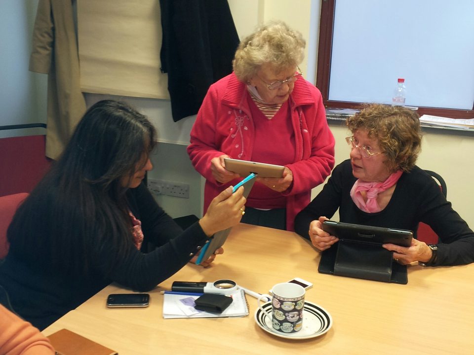 Members at a technology information event